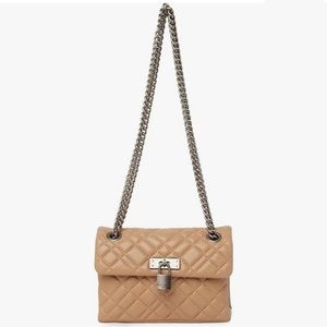 Kurt Geiger London Mini Brixton Quilted Leather Bag Camel
